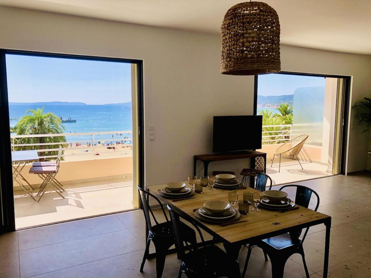 Appartement T3 Lumineux Traversant Totalement Neuf En Face De La Plage Front De Mer Vue Sur Les Iles Vue Mer Panoramique Assuree Residence De La Plage Centre Ville Du Lavandou 3Eme Etage Avec Ascenseur Appartement T3 ル・ラヴァンドゥー エクステリア 写真